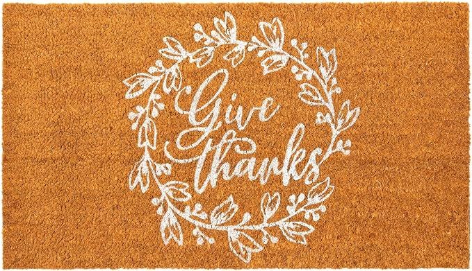 Juvale Thanksgiving Welcome Mat for Front Door,-Outdoor-Fall Rug for Porch, Give Thanks (30 x 17 ... | Amazon (US)