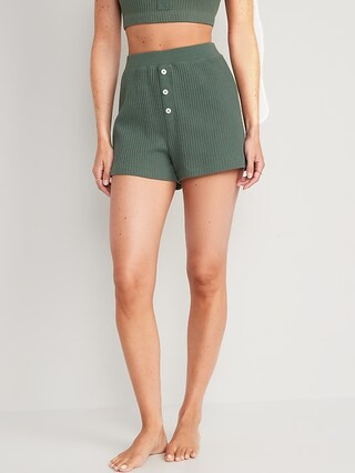 High-Waisted Waffle-Knit Pajama Shorts for Women -- 2.5-inch inseam | Old Navy (US)