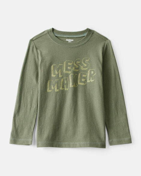 Toddler Boy Mess Maker Long-Sleeve Graphic Tee - Green | Carter's Inc
