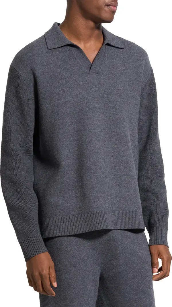 Theory Boiled Merino Wool Johnny Collar Sweater | Nordstrom | Nordstrom
