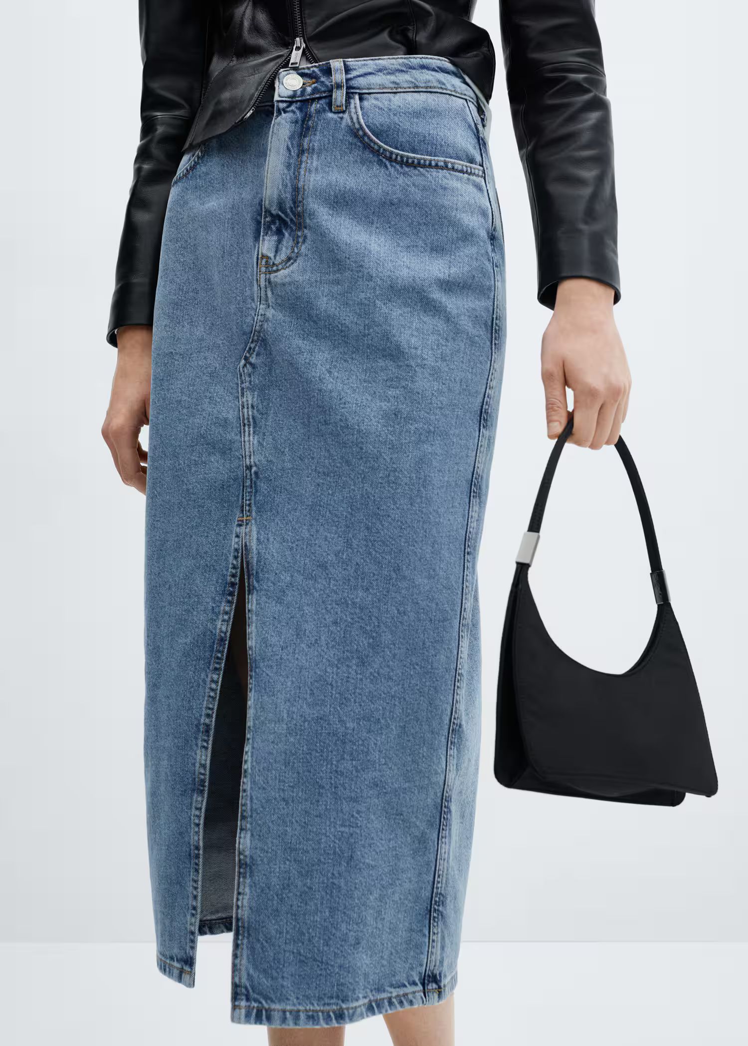 Denim midi-skirt -  Women | Mango United Kingdom | MANGO (UK)