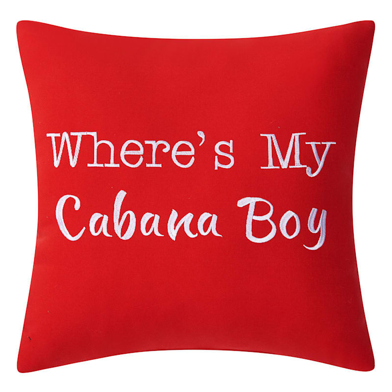 Where's My Cabana Boy? Coral Outdoor Throw Pillow, 18" | At Home
