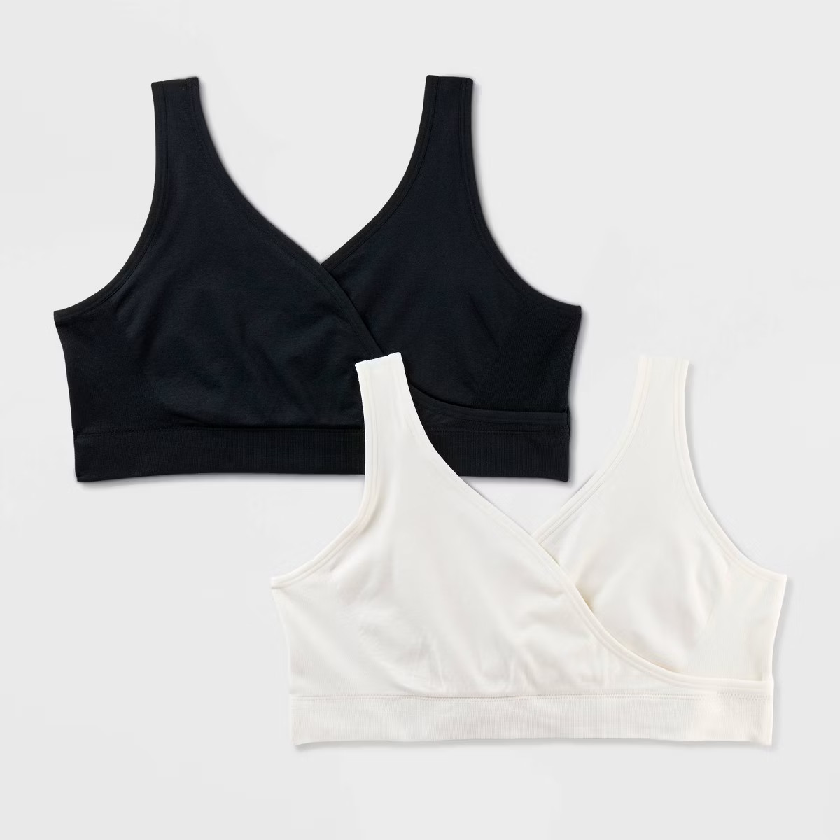 Women's 2pk Nursing Unlined V-Neck Bralette - Auden™ Black/White M | Target