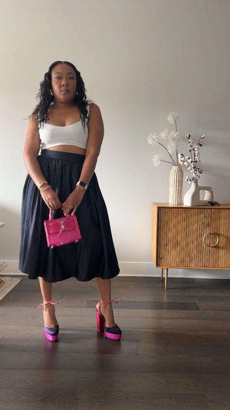 When it comes to your own happiness, the call will always be coming from inside of the house. 
-
Give me a full skirt and heel and I’m ready to go!
- 
#ootd #dailyoutfits #denimoutfit #platformheels #ltk #fashionover40 #dressedup #houston #htx #personalstyle #personalstyleblogger

#LTKmidsize #LTKstyletip #LTKsalealert