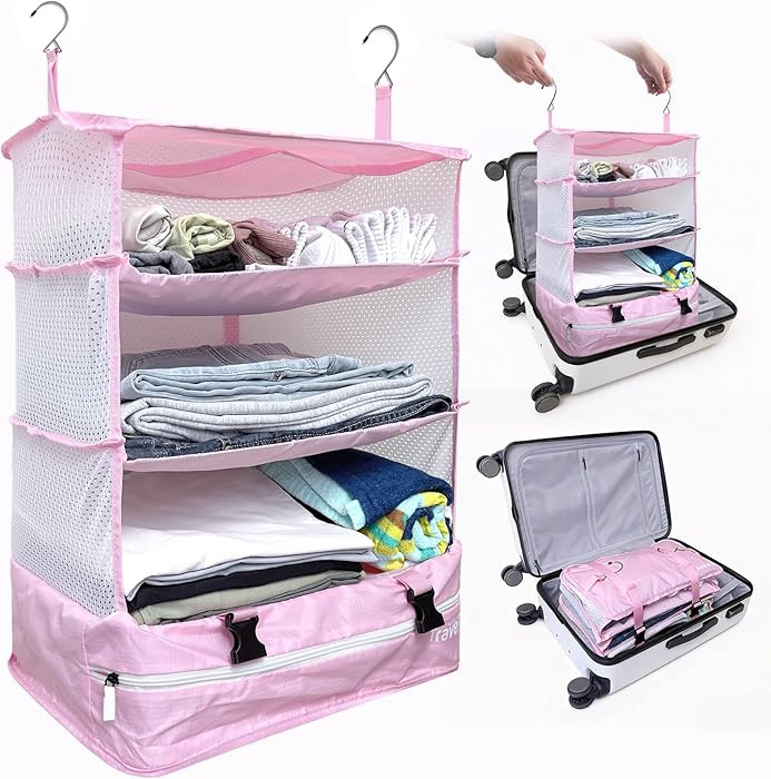 Grand Fusion Stow-N-Go Packing Organizer for Luggage, Portable Hanging Travel Shelves, Carry-On C... | Amazon (US)