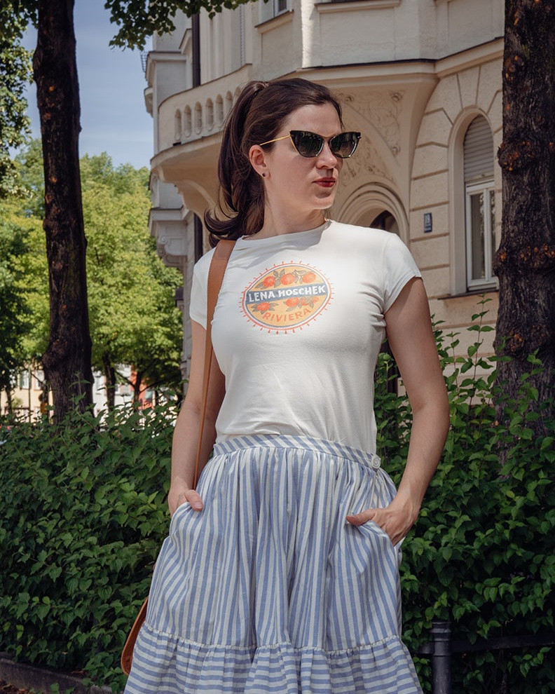 Riviera feeling in Munich, wearing a simple Lena Hoschek Shirt and Blue and white retro skirt

#LTKdeutschland #LTKeurope #LTKstyletip