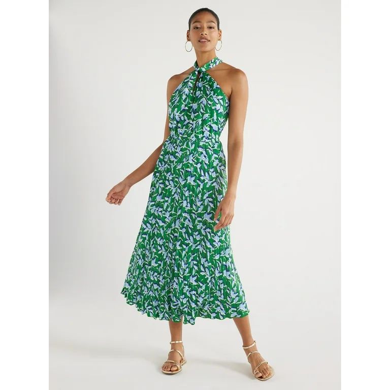 Scoop Women’s Keyhole Halter Neck Dress, Sizes XS-XXL, Walmart Fashion Dress, Walmart OOTD | Walmart (US)
