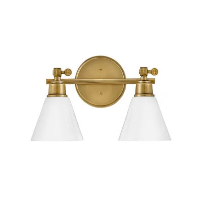 Arti 16-in Adjustable Two Light Bath Vanity with Cased Opal Shade | Wayfair North America