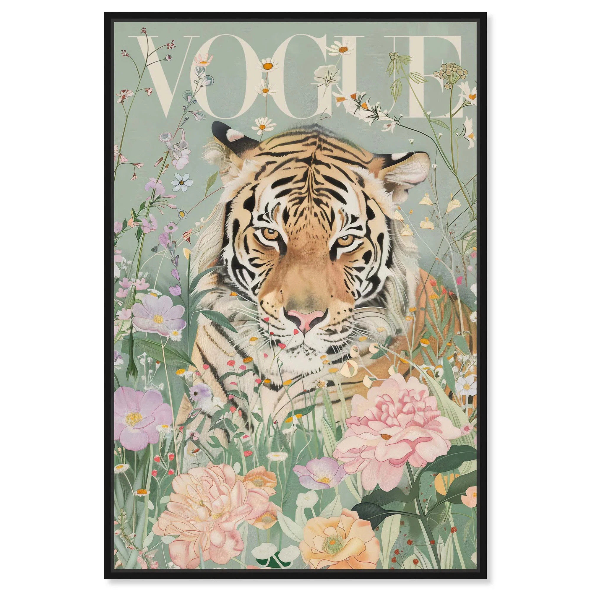 Spring Magazine Tiger Canvas Vintage Animal Art by Art Remedy | Wayfair North America
