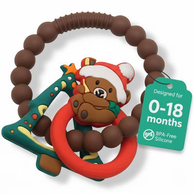 Silicone Christmas Teether Ring Toy for Baby, BPA Free Soothing Teething Relief Toy for Infant & Toddlers 0-18 Months, Perfect Christmas Gift for Baby | Target