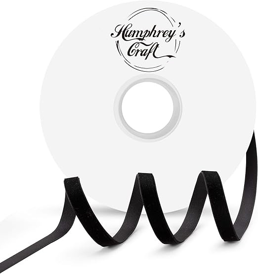 Humphrey's Craft 3/8 Inch Wide Black Crushed Velvet Ribbons Spool - 15 Yards Variety of Color Per... | Amazon (US)