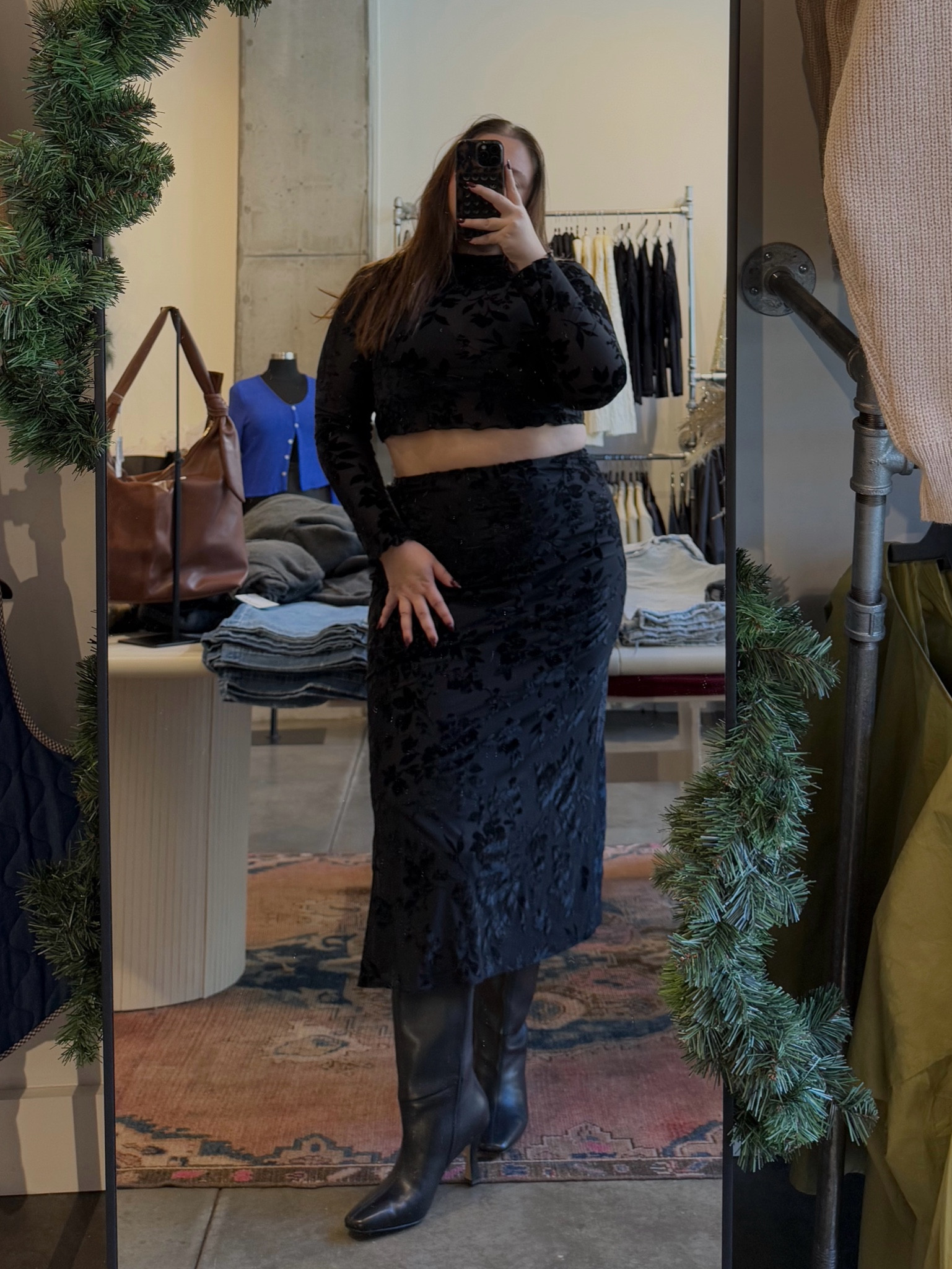 velvet and mesh matching set perfect for holiday parties and nye! Wearing 1X in both! 

#LTKStyleTip #LTKFindsUnder100 #LTKPlusSize