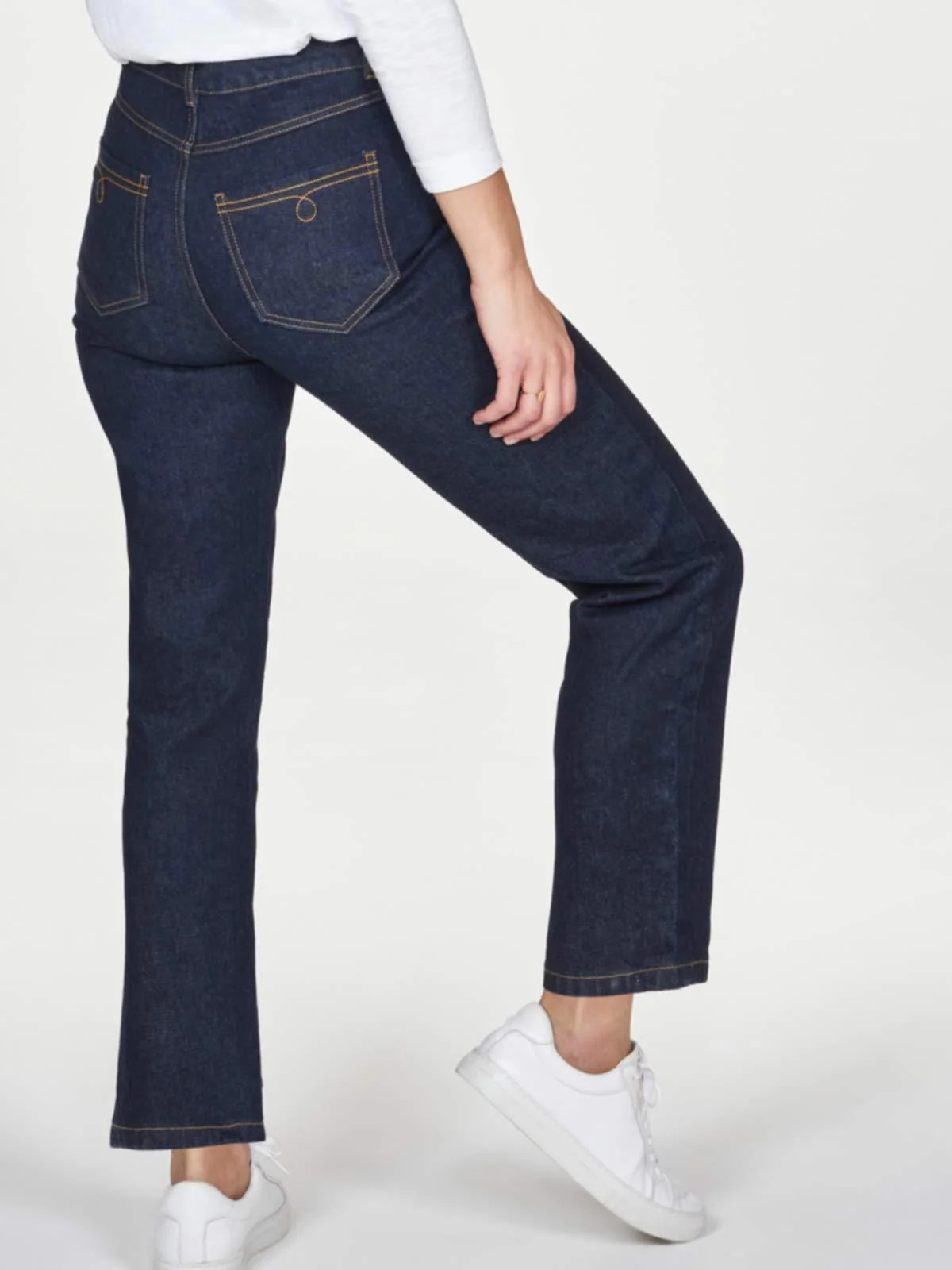 Essential GOTS Organic Cotton Straight Jeans in Dark Blue Wash | Thought (Global)