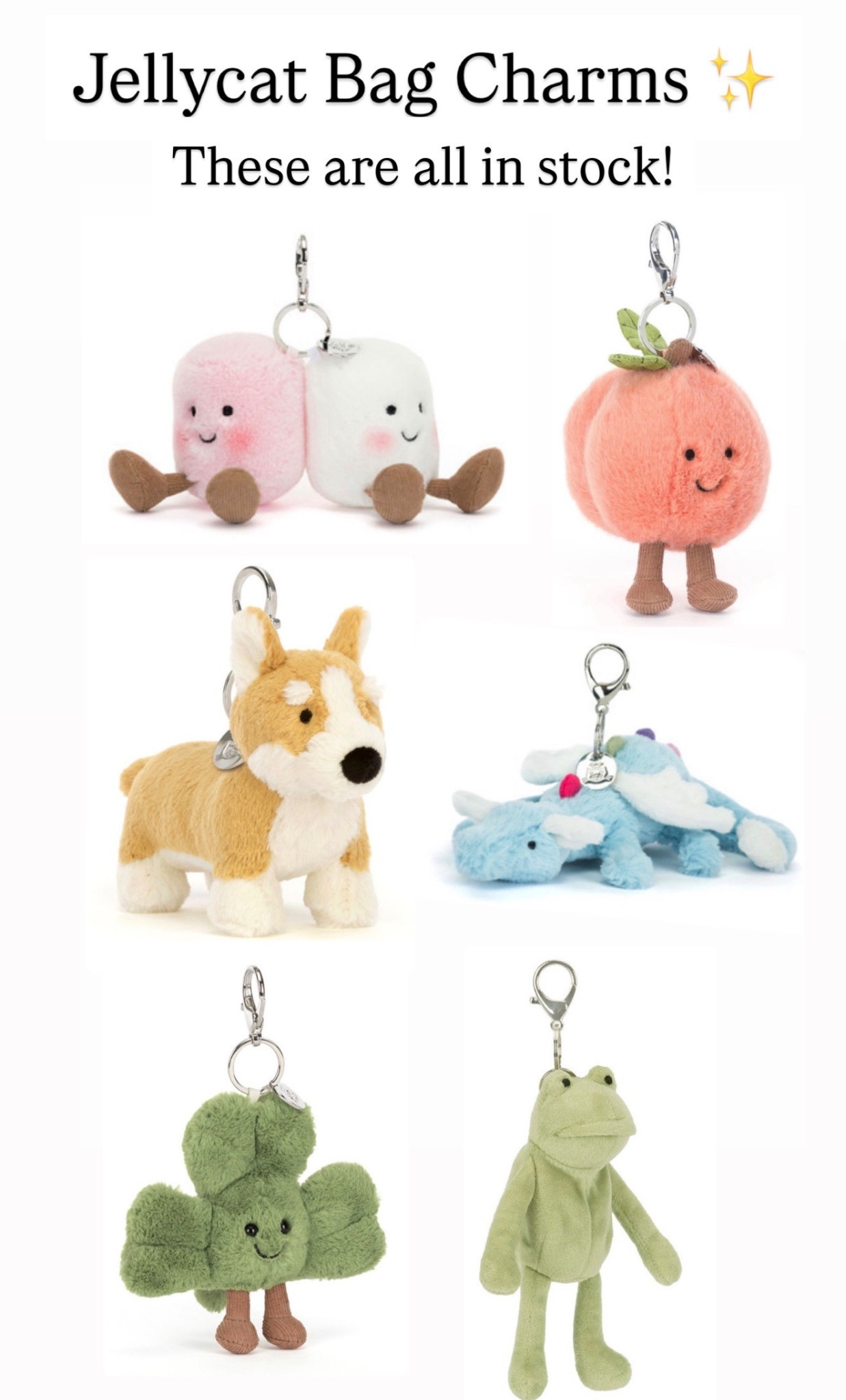 Jellycat bag charms 

#LTKKids