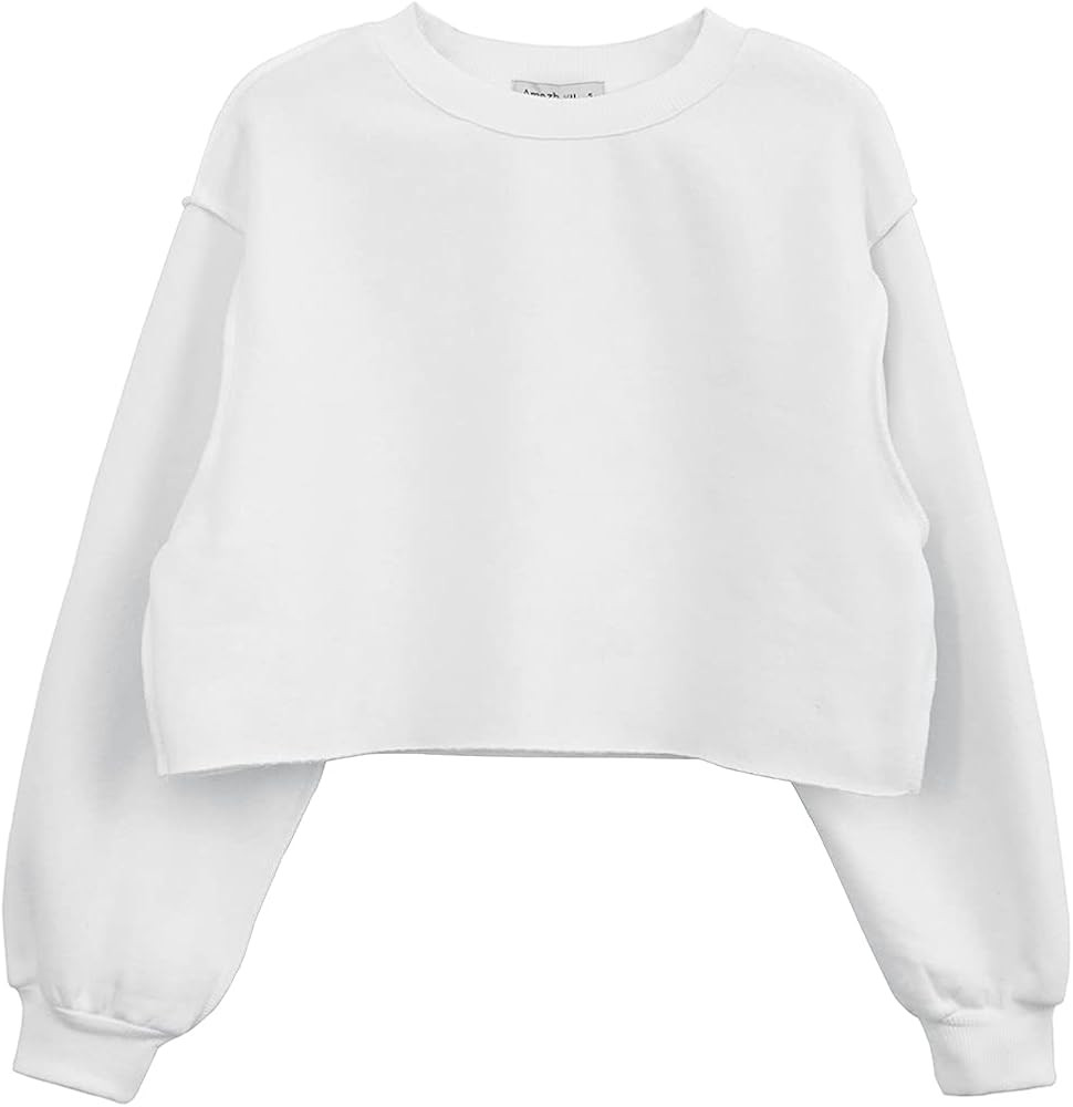 Women Pullover Cropped Hoodies Long Sleeves Sweatshirts Casual Crop Tops for Spring Autumn Winter | Amazon (US)