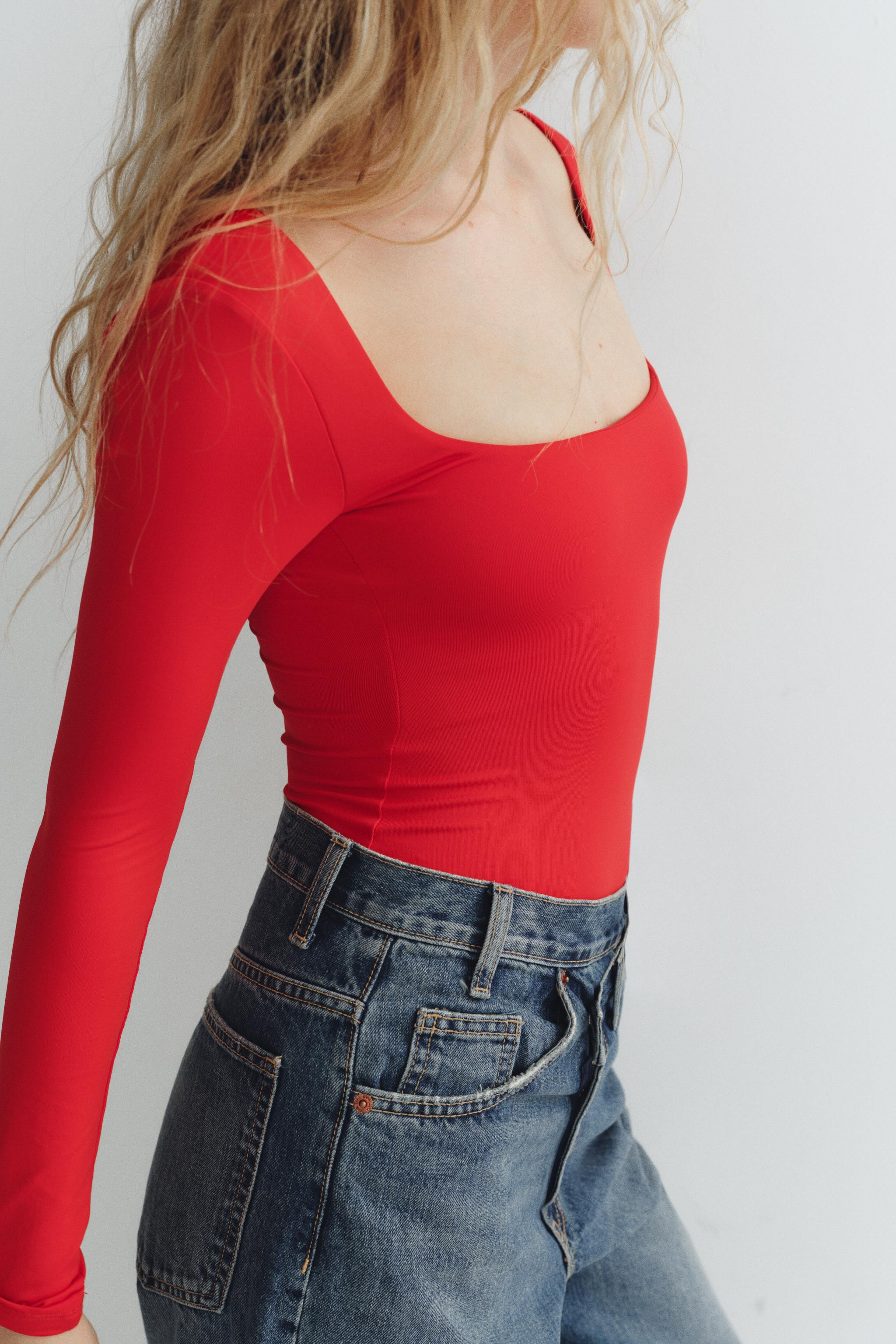 SQUARE NECK POLYAMIDE BODYSUIT | Zara US