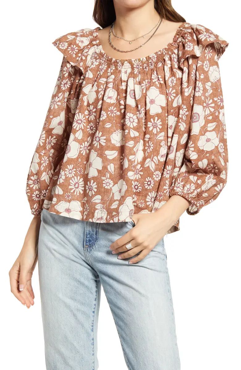 Miss Daisy Ruffle Print Top | Nordstrom Rack