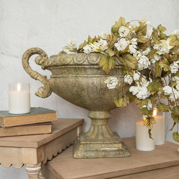 Double Handle Cement Planter Urn | Antique Farm House