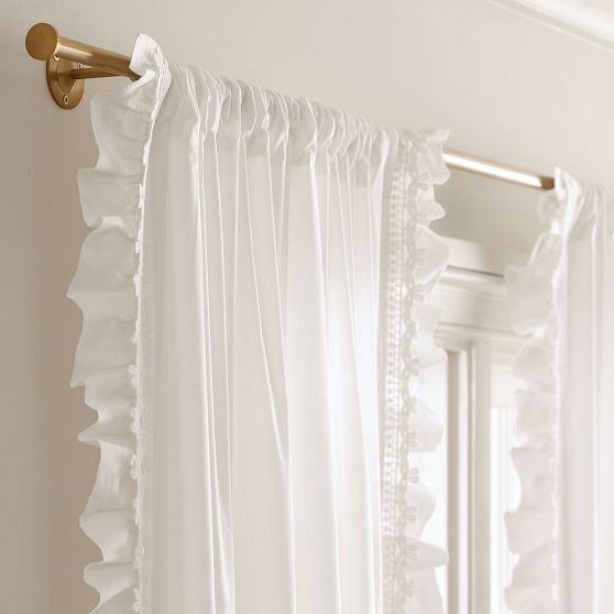 LoveShackFancy Bow Trim Edge Sheer | Pottery Barn Teen