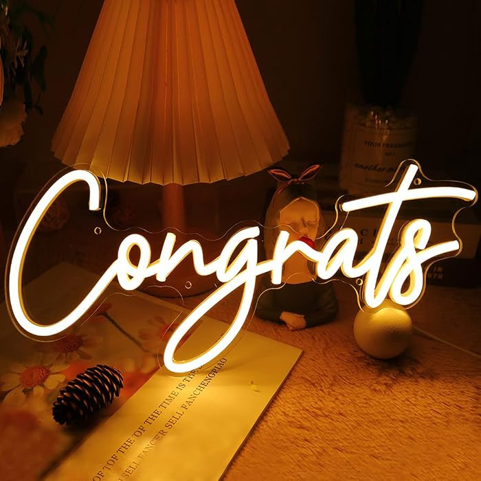Britrio Congrats Neon Sign Wall Art Decoration LED Neon Sign for Congratulations Graduation Weddi... | Amazon (US)