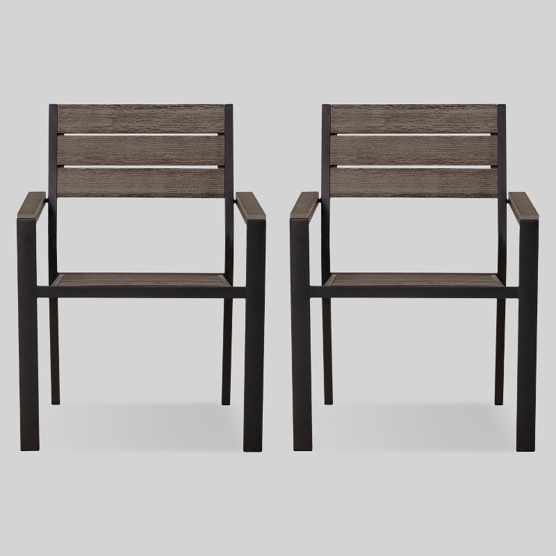 Mantega 2pk Faux Wood Patio Dining Chair - Project 62™ | Target