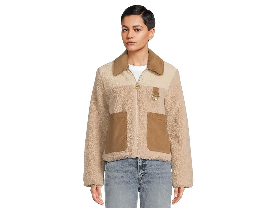 Barbour Malena Fleece Jacket Women's Coat Natural/Ecru : 14, Fleece/Polyester | Zappos