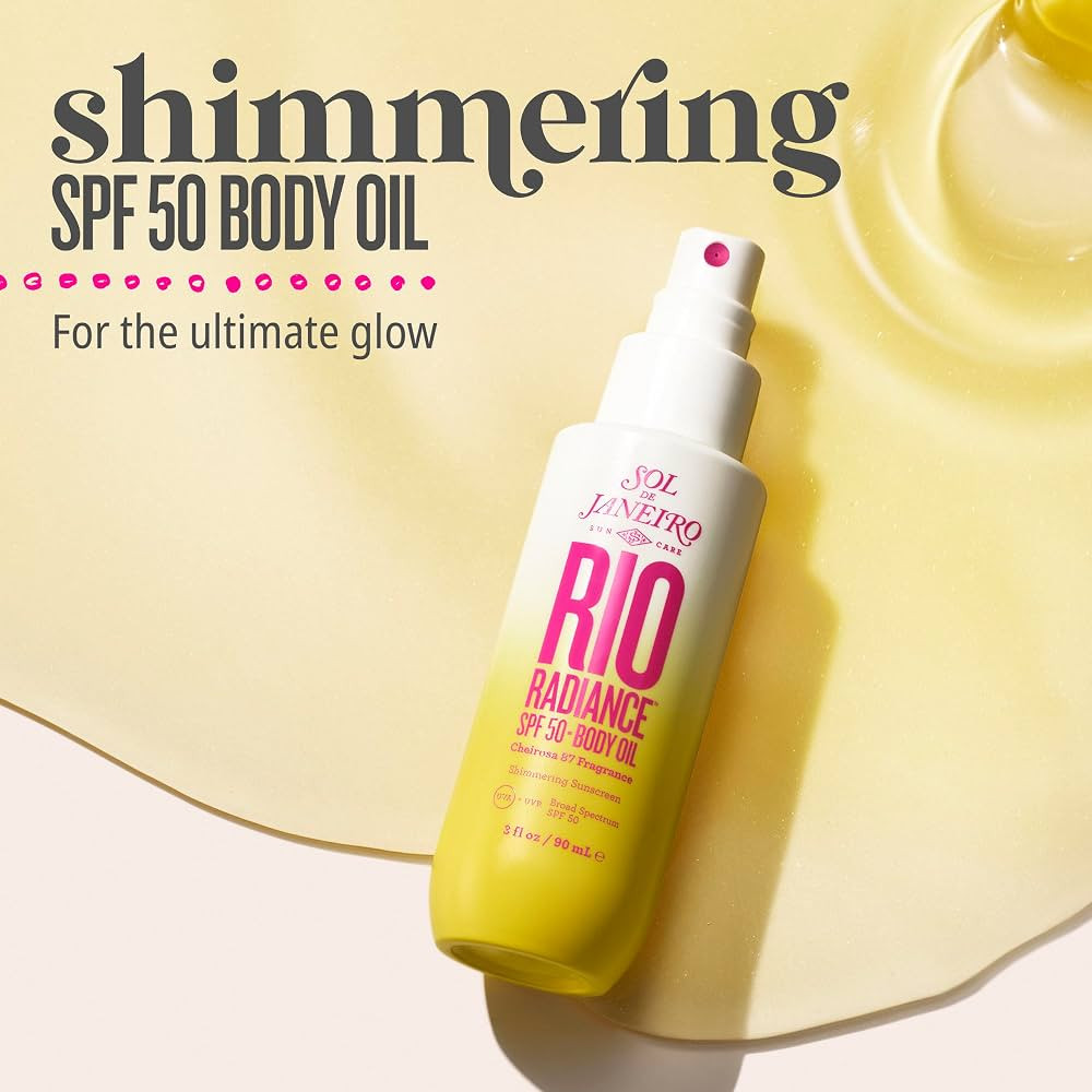 SOL DE JANEIRO Rio Radiance SPF 50 Shimmering Body Oil Broad Spectrum| Spray Sunscreen Dry Oil fo... | Amazon (US)