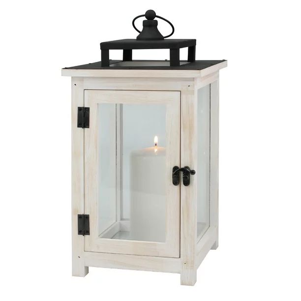 Better Homes & Gardens Decorative Large Wood & Metal Lantern, White | Walmart (US)