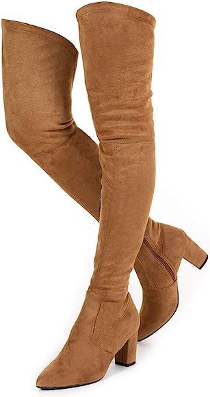 N.N.G Women Boots Winter Over Knee Long Boots Fashion Boots Heels Autumn Quality Suede Comfort Sq... | Amazon (US)