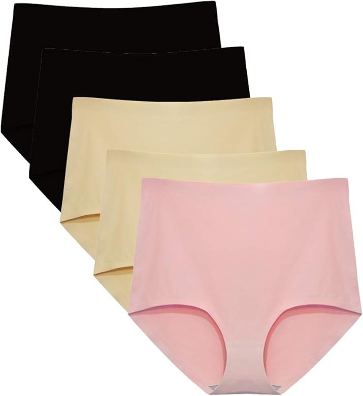 FallSweet No Show High Waist Briefs Underwear for Women Seamless Panties Multi Pack | Amazon (US)