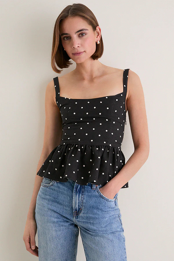Small Dots Tuxedo + Ivory Jour Peplum Top 2 | Tuckernuck (US)