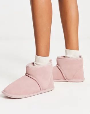 Sheepskin by Totes boot slippers in pink | ASOS (Global)