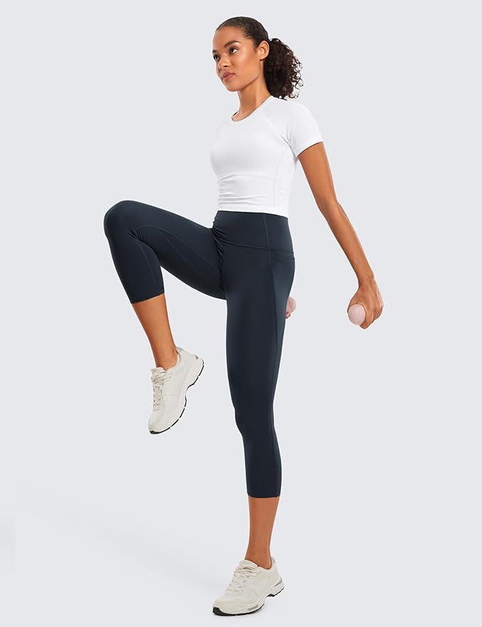 CRZ YOGA Womens Butterluxe Workout Capri Leggings with Pockets 21 Inches - High Waisted Gym Athle... | Amazon (US)