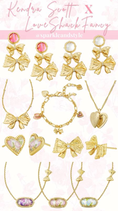 The gorgeous Kendra Scott x Love Shack Fancy collab sold out pretty fast when they dropped but you can now pre-order them for a limited time if you missed out the first time! 🎀🩷🌸

bow necklace, bow earrings, heart locket necklace, charm bracelet, floral necklace, Kendra Scott earrings , Kendra Scott necklace, Kendra Scott bracelet, LoveShackFancy earrings, LoveShackFancy necklace, LoveShackFancy bracelet, coquette style, coquette aesthetic, girly style, feminine style 

#LTKSeasonal #LTKfindsunder100 #LTKstyletip