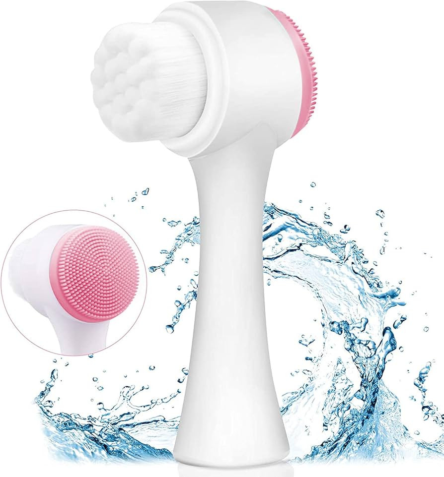 Face Brush - Manual Facial Cleansing, Double Side Skin Care Facial Cleaning Brush, Silicone Facia... | Amazon (US)