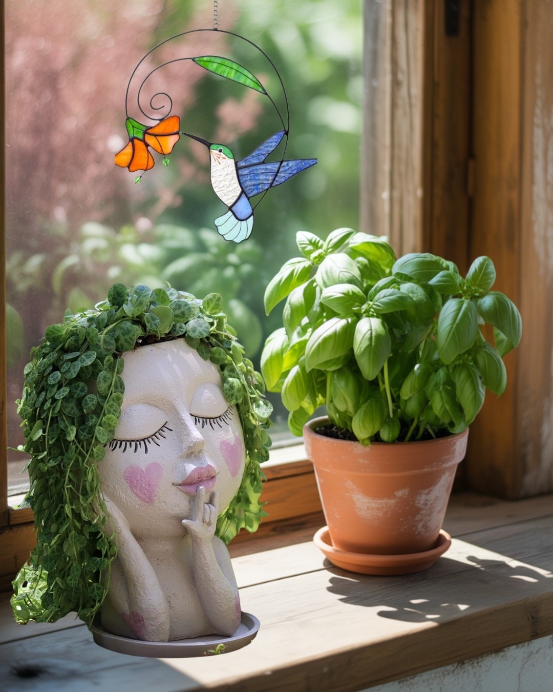 Whimsical Planter with Greenery & Basil by the Window


Bring charm and freshness to your home with this dreamy face planter overflowing with cascading greenery, paired perfectly with a lush basil plant. A cozy windowsill moment, complete with a colorful stained-glass hummingbird, this setup adds a touch of whimsy and nature to any space. Perfect for plant lovers who enjoy unique planters and cozy cottage vibes. 🌿✨


#PlanterDecor #WhimsicalPlanter #IndoorPlants #HomeDecorIdeas #WindowsillGarden #PlantAesthetic #BasilPlant #CottageStyle #CozyHomeDecor #PlantLovers