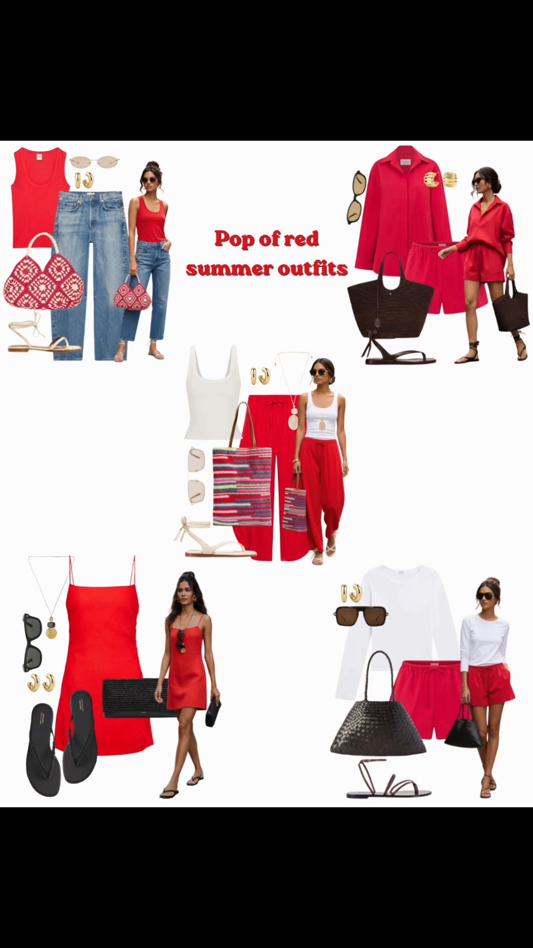 Pop of red summer outfits ❤️‍🔥

Tags: barrel leg jeans, crochet bag, Margaux ny sandals, DISSH matching set, Zara vented la to, raffia bag, pendant necklace, vacation outfit, elevated summer look

#LTKjeans #LTKsummer #LTKbag