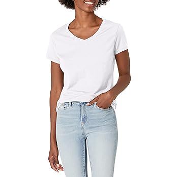 Hanes Women's X-Temp V-Neck T-Shirt | Amazon (US)
