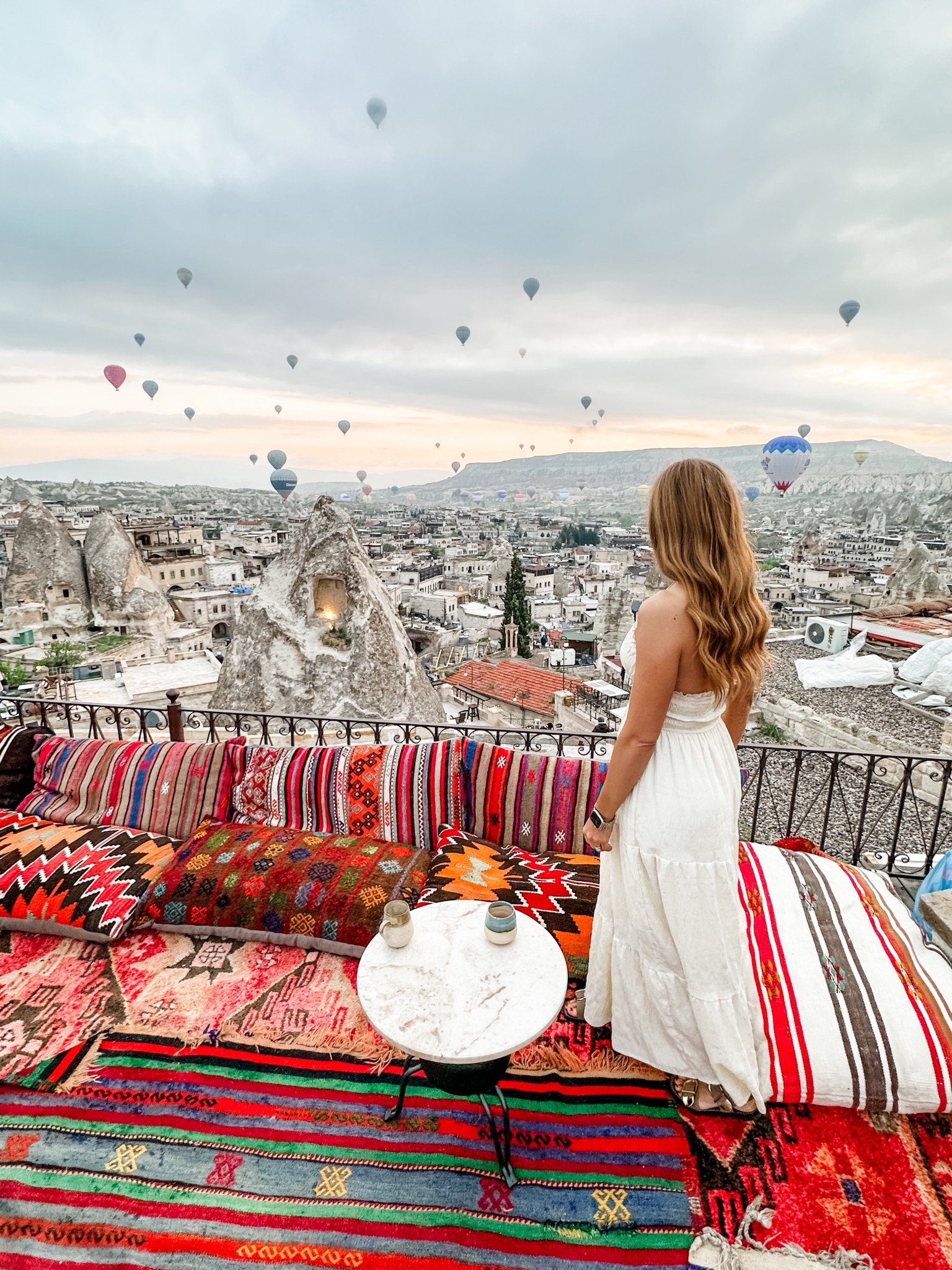 What to wear in Turkey // what to pack for Cappadocia // Türkiye vacation outfit // cream maxi dress // 



#LTKTravel #LTKootd
