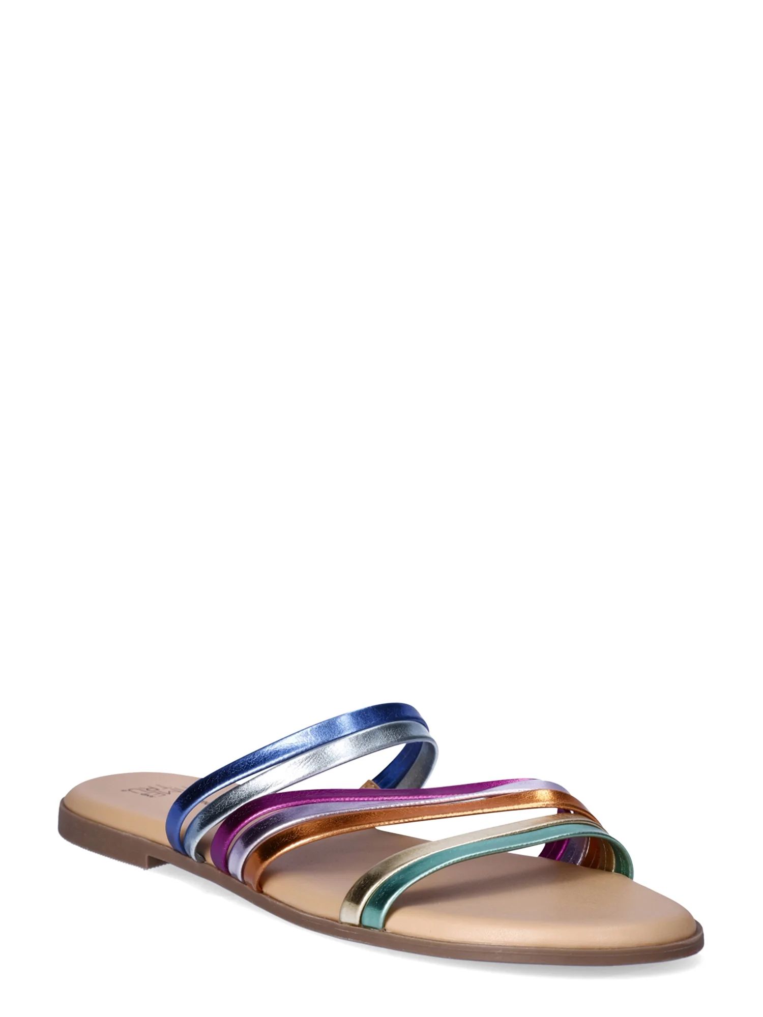 Time and Tru Women's Asymmetric Strappy Sandals | Walmart (US)