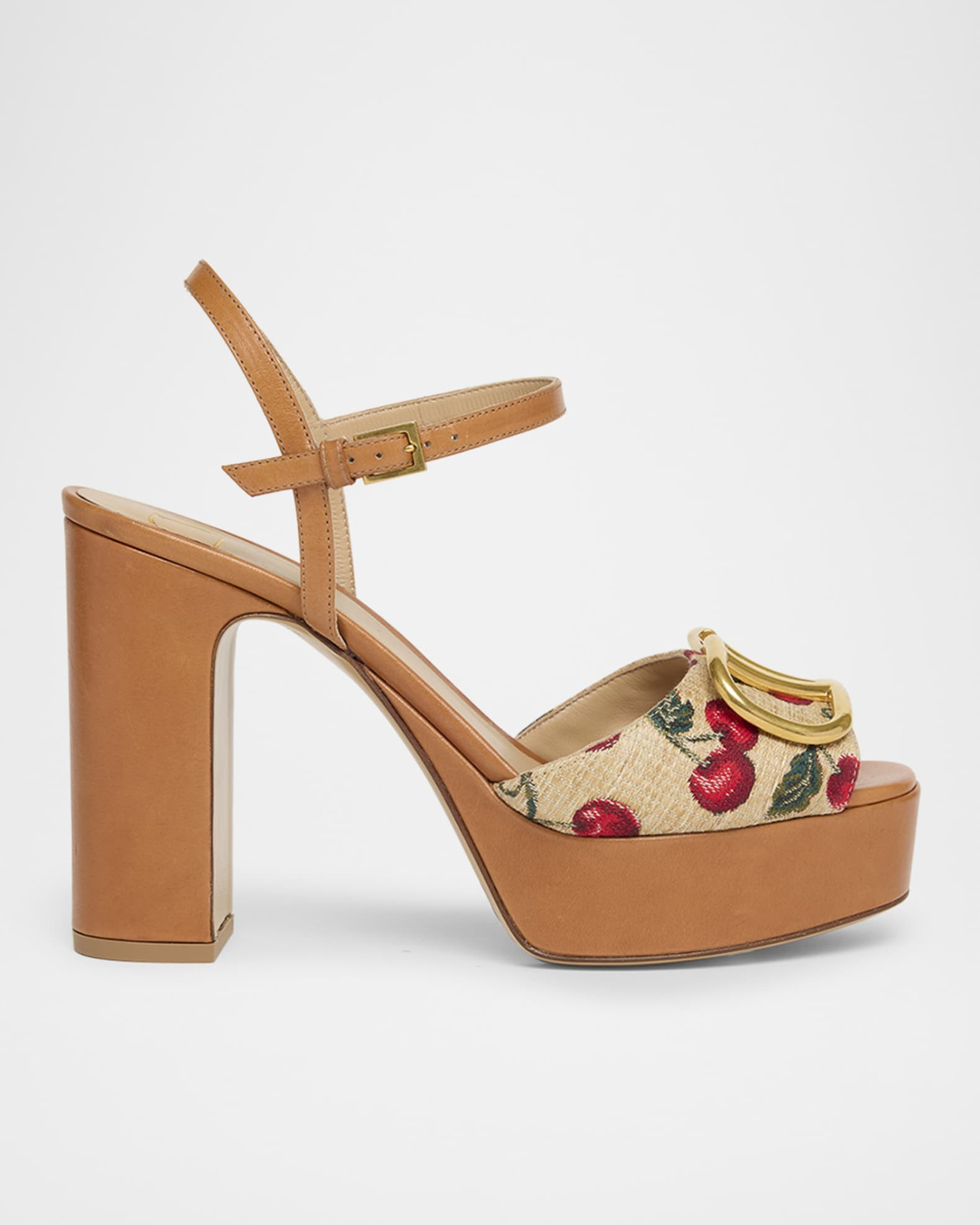 VLogo Cherry Ankle-Strap Platform Sandals | Neiman Marcus