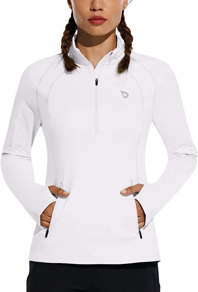 BALEAF Women's Fleece Half Zip Running Pullover Long Sleeve Thermal Workout Exercise Jackets Gear fo | Amazon (US)