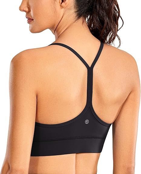 CRZ YOGA Y Back Racerback Sports Bras for Women - Spaghetti Straps Padded Yoga Sports Bras for Wo... | Amazon (US)