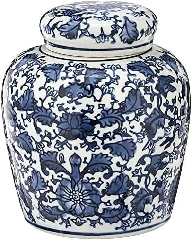 Amazon.com: Creative Co-Op Blue & White Ceramic Ginger Jar with Lid : Home & Kitchen | Amazon (US)