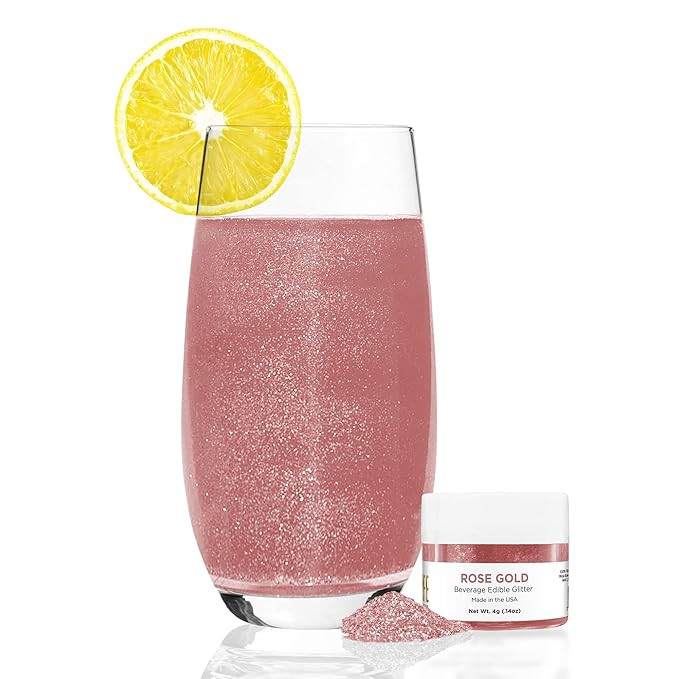 Lux Life Rose Gold Edible Glitter for Drinks – Natural Ingredients, Made in USA Luster Dust –... | Amazon (US)