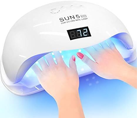 Professional Nail Dryer 72W - SUN 5 Pro Best UV LED Nail Lamp for Fingernail & Toenail Gel Based ... | Amazon (US)