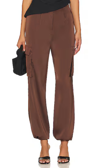 Seleste Drawstring Jogger Pant in Chocolate Brown | Revolve Clothing (Global)