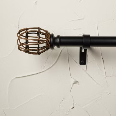 36"-66" Rattan Tulip Curtain Rod Matte Black - Opalhouse™ designed with Jungalow... | Target