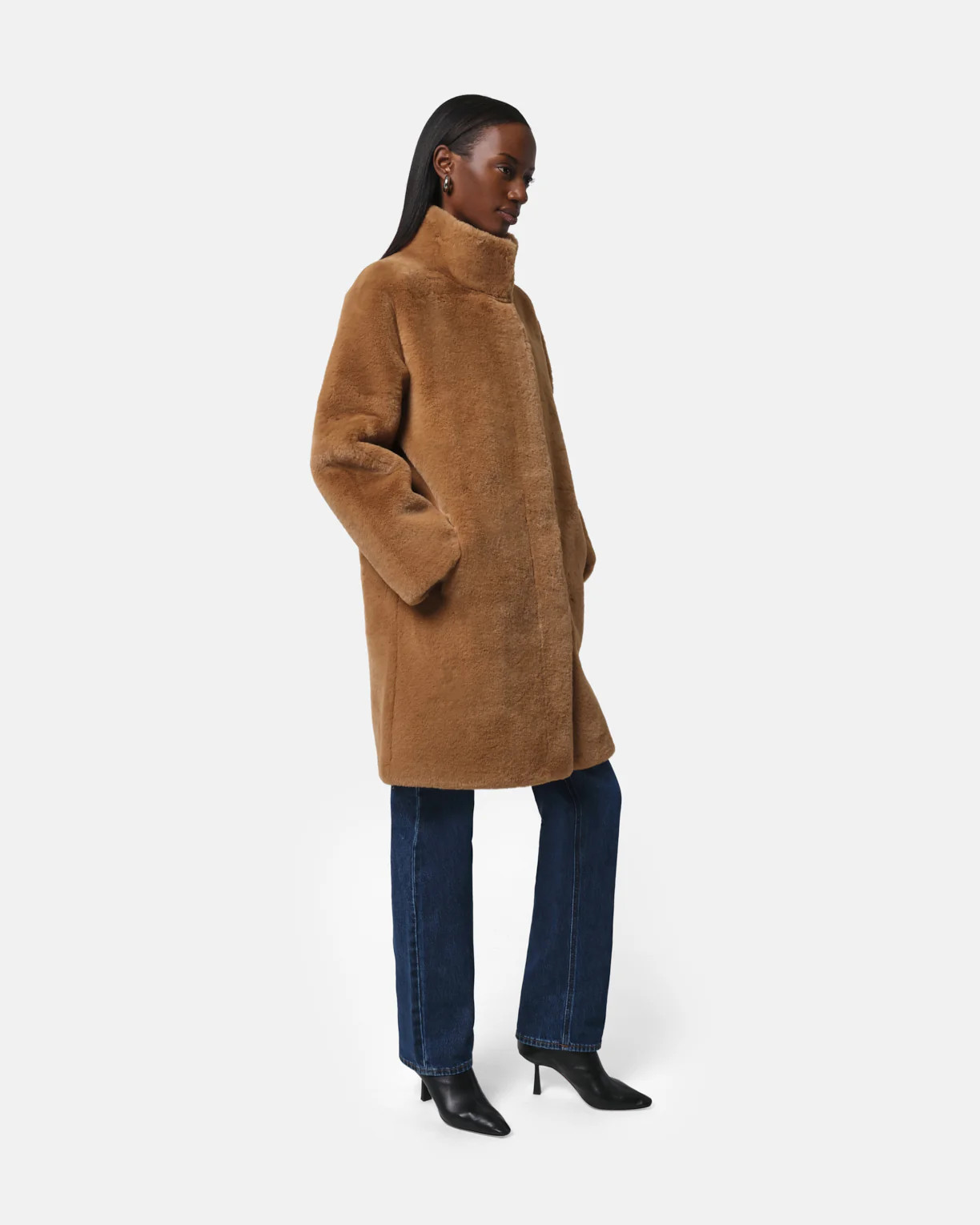 Blair Faux Fur Coat in Camel | Apparis