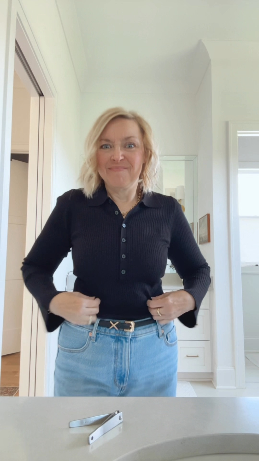 Love this ribbed button top with bell sleeves. Cute and casual with wide hem jeans or dressed up with a trouser. On sale at LOFT


#LTKMidsize #LTKSaleAlert #LTKOver40